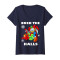 T-shirt Donald bleu col en v femme - miniature