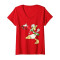 T-shirt Donald rouge col en v femme - miniature