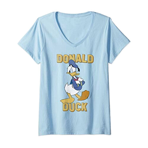 T-shirt Donald gris col en v femme