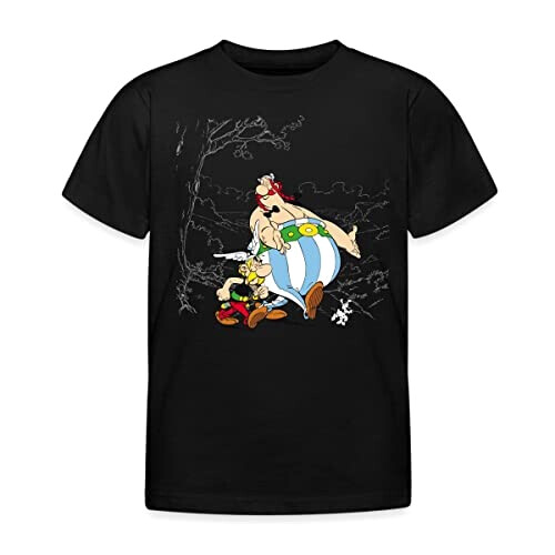 T-shirt Obélix, Idéfix - Astérix - noir fille/garçon