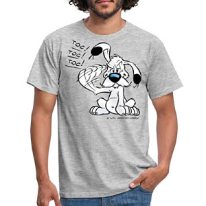 T-shirt Obélix, Idéfix - Astérix - gris chiné homme
