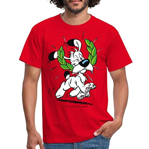 T-shirt Obélix, Idéfix - Astérix - rouge homme