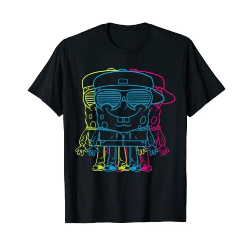 T-shirt Bob l'éponge noir homme/femme