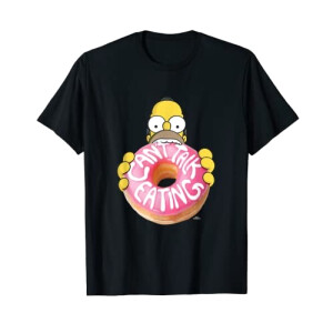 T-shirt Homer Simpson, Donut - Simpsons - noir homme/femme