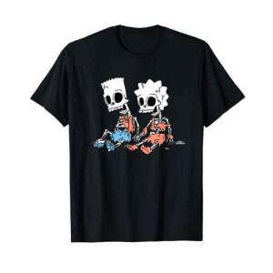 T-shirt Bart Simpson, Lisa Simpson - Simpsons - noir homme/femme
