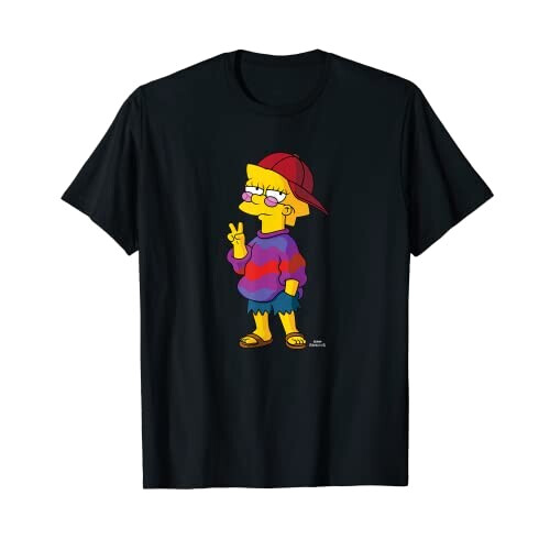 T-shirt Lisa Simpson - Simpsons - noir homme/femme