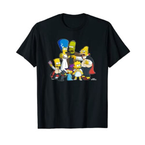 T-shirt Homer Simpson, Bart Simpson, Marge Simpson, Lisa Simpson - Simpsons - noir homme/femme