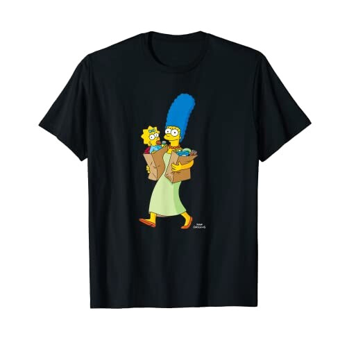 T-shirt Marge Simpson - Simpsons - noir homme/femme