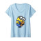 T-shirt Les minions bleu col en v femme - miniature