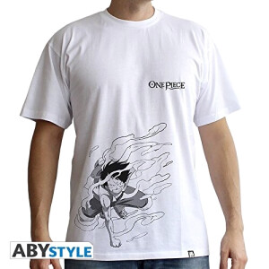 T-shirt Luffy - One Piece - blanc homme