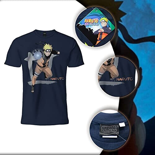 T-shirt Naruto bleu homme/femme variant 3 