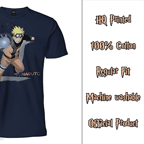 T-shirt Naruto bleu homme/femme variant 4 