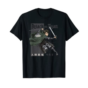 T-shirt L’Attaque des Titans noir homme/femme