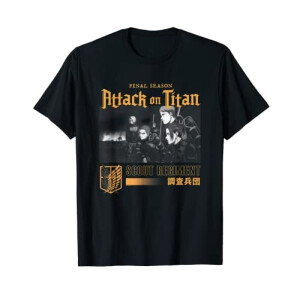 T-shirt L’Attaque des Titans noir homme/femme