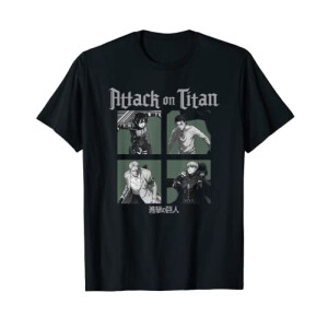 T-shirt L’Attaque des Titans noir homme/femme
