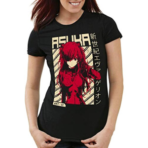 T-shirt Asuka, Shinji Ikari - Evangelion - noir femme