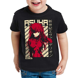 T-shirt Asuka, Shinji Ikari - Evangelion - noir fille/garçon