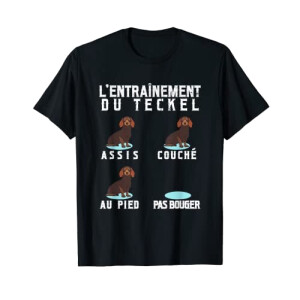 T-shirt Teckel - Chien - noir homme/femme