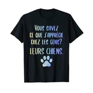 T-shirt Chien noir homme/femme