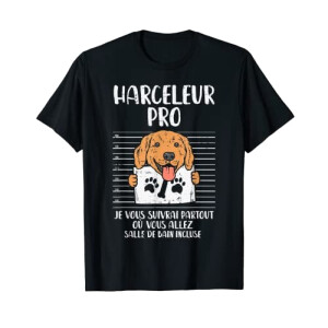 T-shirt Golden Retriever - Chien - noir homme/femme