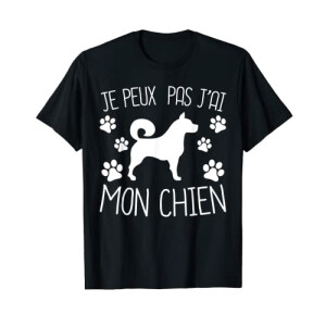 T-shirt Chien noir homme/femme