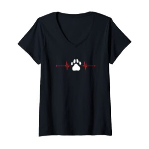 T-shirt Chien noir col en v femme