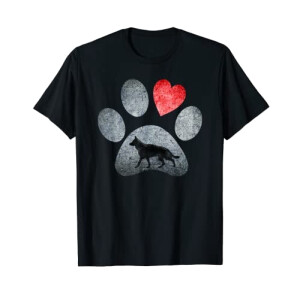 T-shirt Berger Allemand - Chien - noir homme/femme
