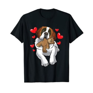 T-shirt Saint-Bernard - Chien - noir homme/femme