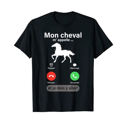 T-shirt Cheval noir homme/femme