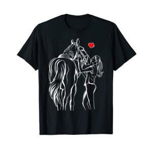 T-shirt Cheval noir femme