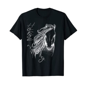 T-shirt Cheval noir fille
