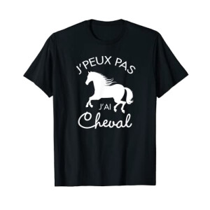 T-shirt Cheval noir homme/femme