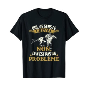 T-shirt Cheval noir femme