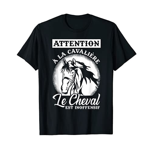 T-shirt Cheval noir homme/femme