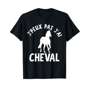 T-shirt Cheval noir homme/femme