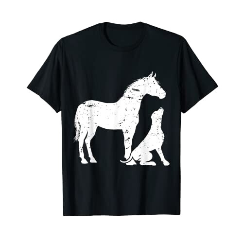 T-shirt Cheval noir homme/femme