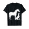 T-shirt Cheval noir homme/femme - miniature