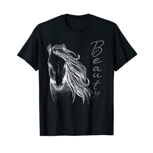 T-shirt Cheval noir fille