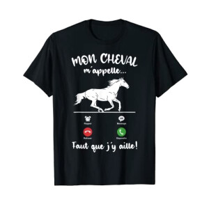 T-shirt Cheval noir femme