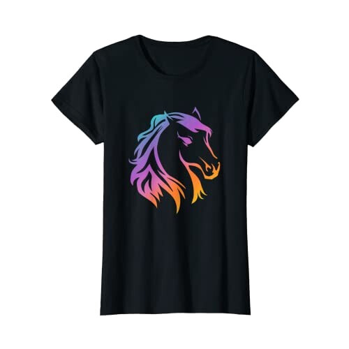 T-shirt Cheval noir fille