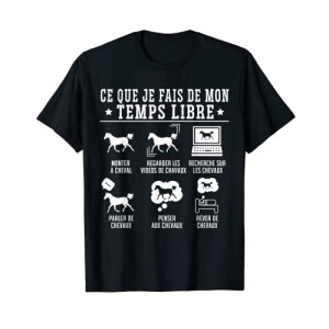 T-shirt Cheval noir homme/femme