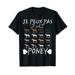 T-shirt Cheval noir fille/garçon