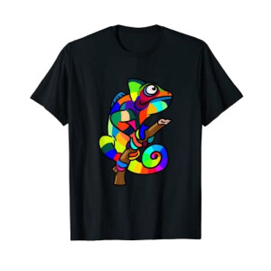 T-shirt Caméléon noir fille/garçon