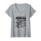 T-shirt Caméléon gris col en v femme - miniature