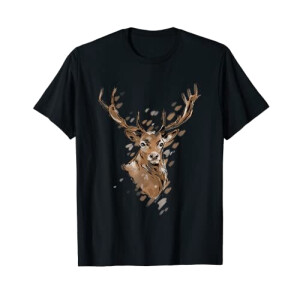 T-shirt Cerf noir homme