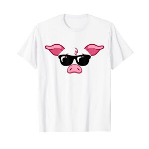 T-shirt Cochon blanc homme/femme