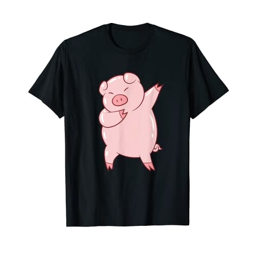 T-shirt Cochon noir homme/femme