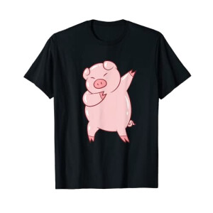 T-shirt Cochon noir homme/femme