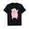 T-shirt Cochon noir homme/femme - miniature