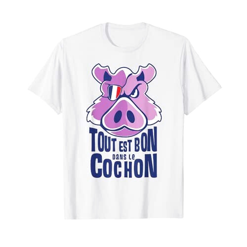 T-shirt Cochon blanc homme/femme